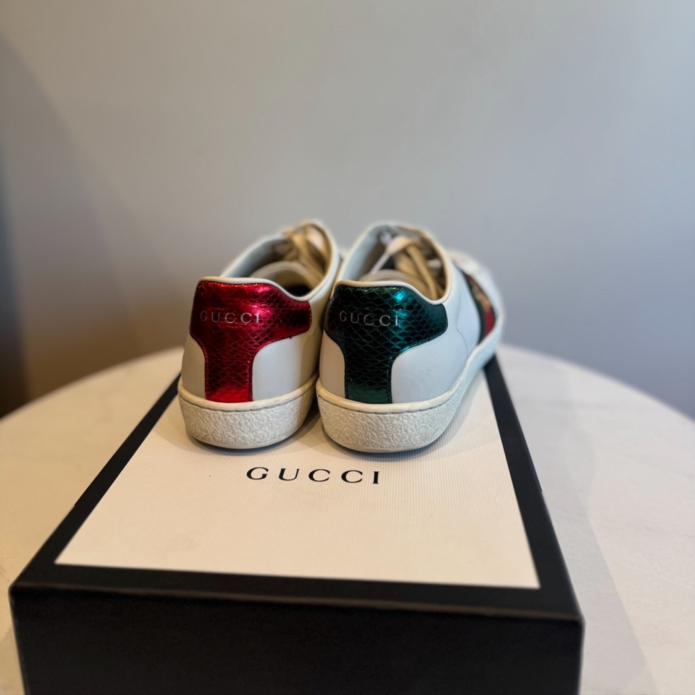 Women's Gucci Ace Embroidered White Leather Sneakers - Picture 6 of 8